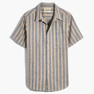Madewell Hemp Cotton Perfect Fit short sleeve button down shirt. Size medium